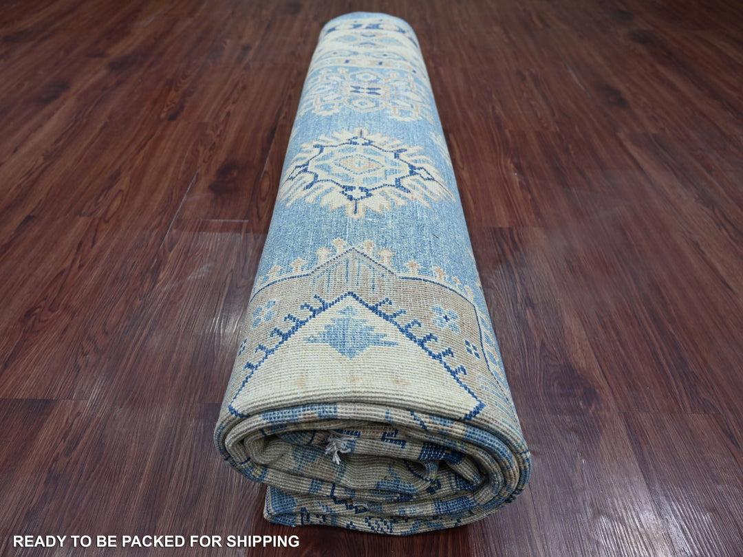 8'11" x 11'8" New Hand Knotted Blue Wool Rectangle Oriental Rug - MOA10221777