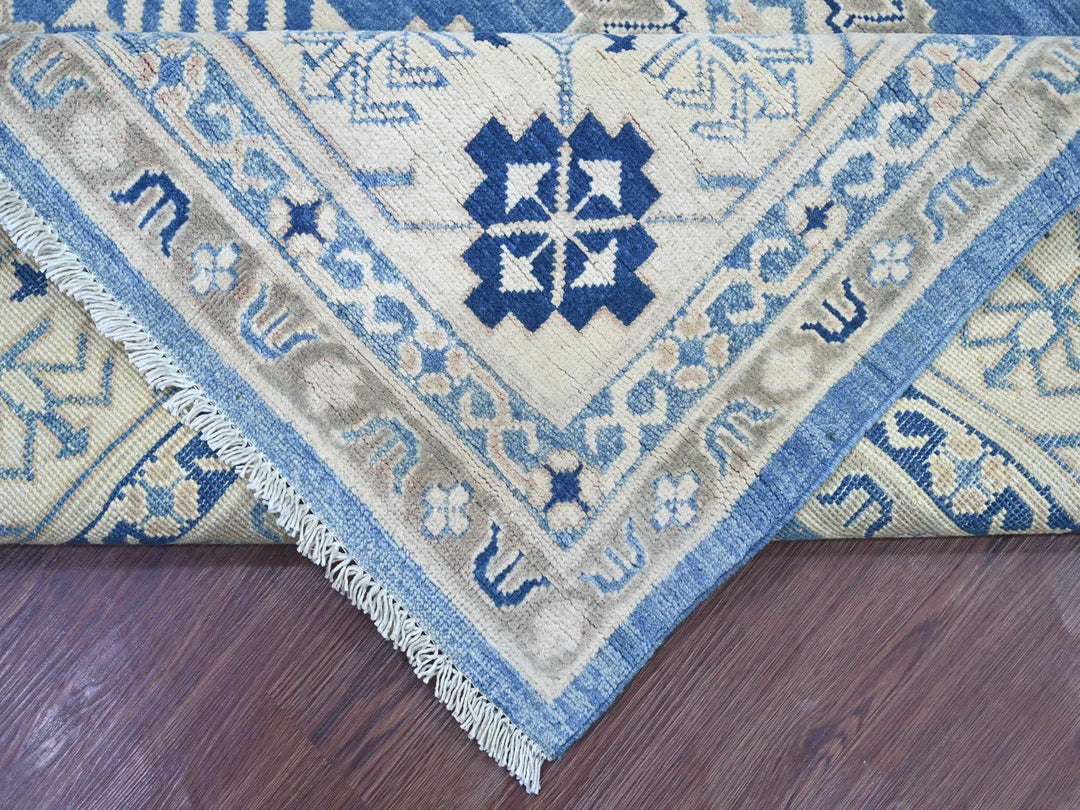 8'2" x 9'7" New Hand Knotted Blue Wool Rectangle Oriental Rug - MOA10221778