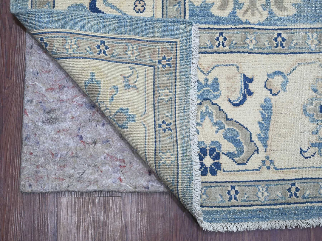 8'11" x 11'8" New Hand Knotted Blue Wool Rectangle Oriental Rug - MOA10221781