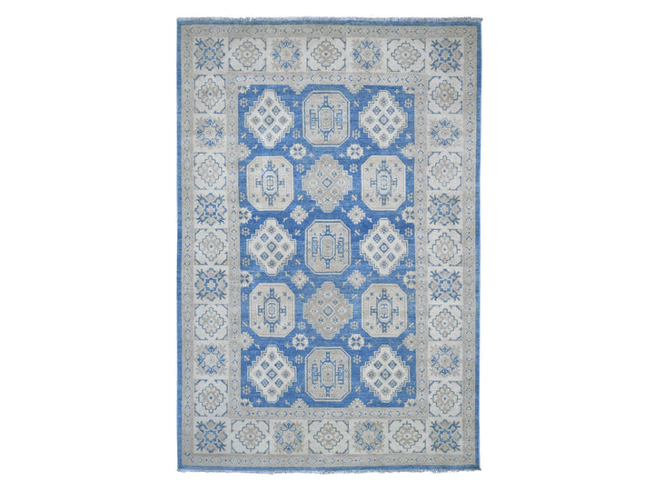 5'11" x 8'10" New Hand Knotted Blue Wool Rectangle Oriental Rug - MOA10221784