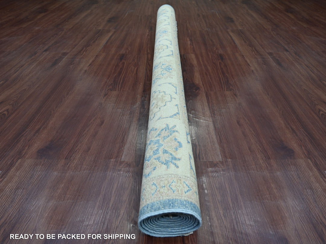 5'11" x 8'10" New Hand Knotted Blue Wool Rectangle Oriental Rug - MOA10221784
