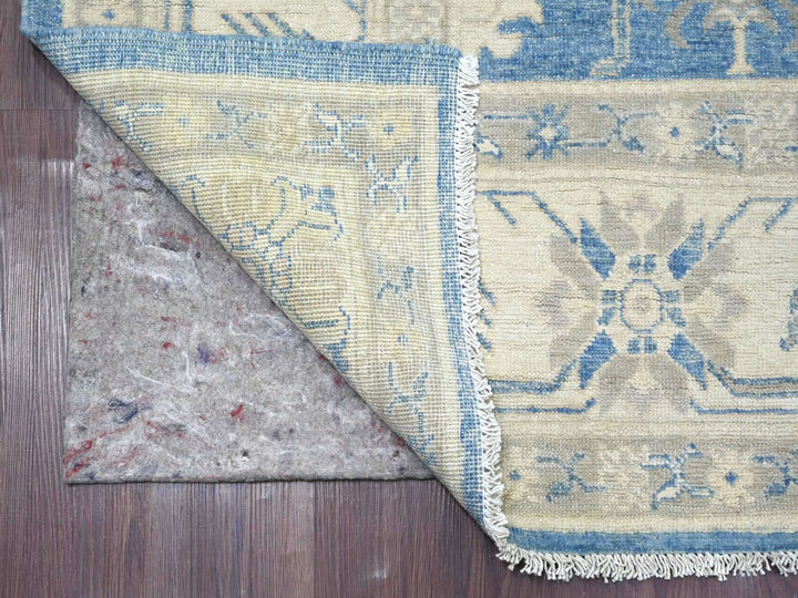 6'0" x 8'7" New Hand Knotted Blue Wool Rectangle Oriental Rug - MOA10221785