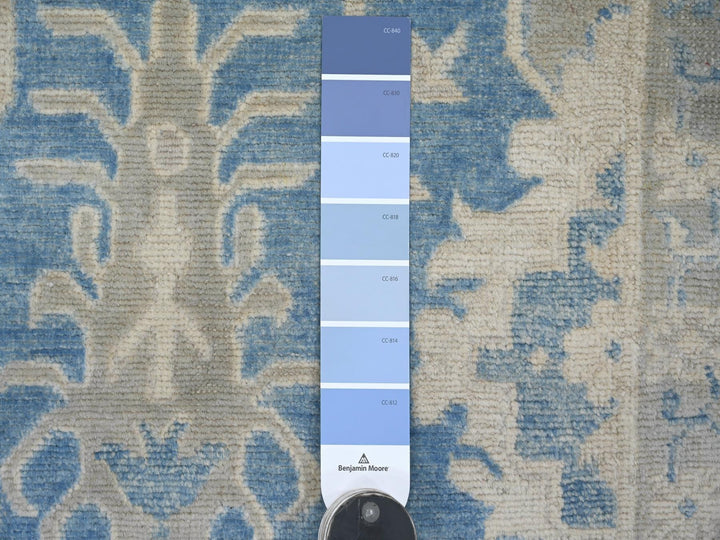 6'0" x 8'7" New Hand Knotted Blue Wool Rectangle Oriental Rug - MOA10221785