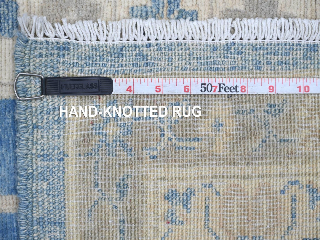 6'0" x 8'7" New Hand Knotted Blue Wool Rectangle Oriental Rug - MOA10221785