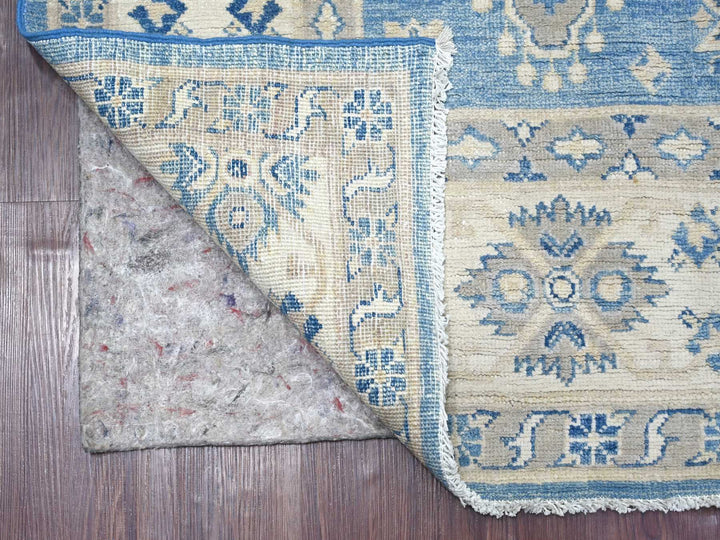 6'0" x 8'5" New Hand Knotted Blue Wool Rectangle Oriental Rug - MOA10221786
