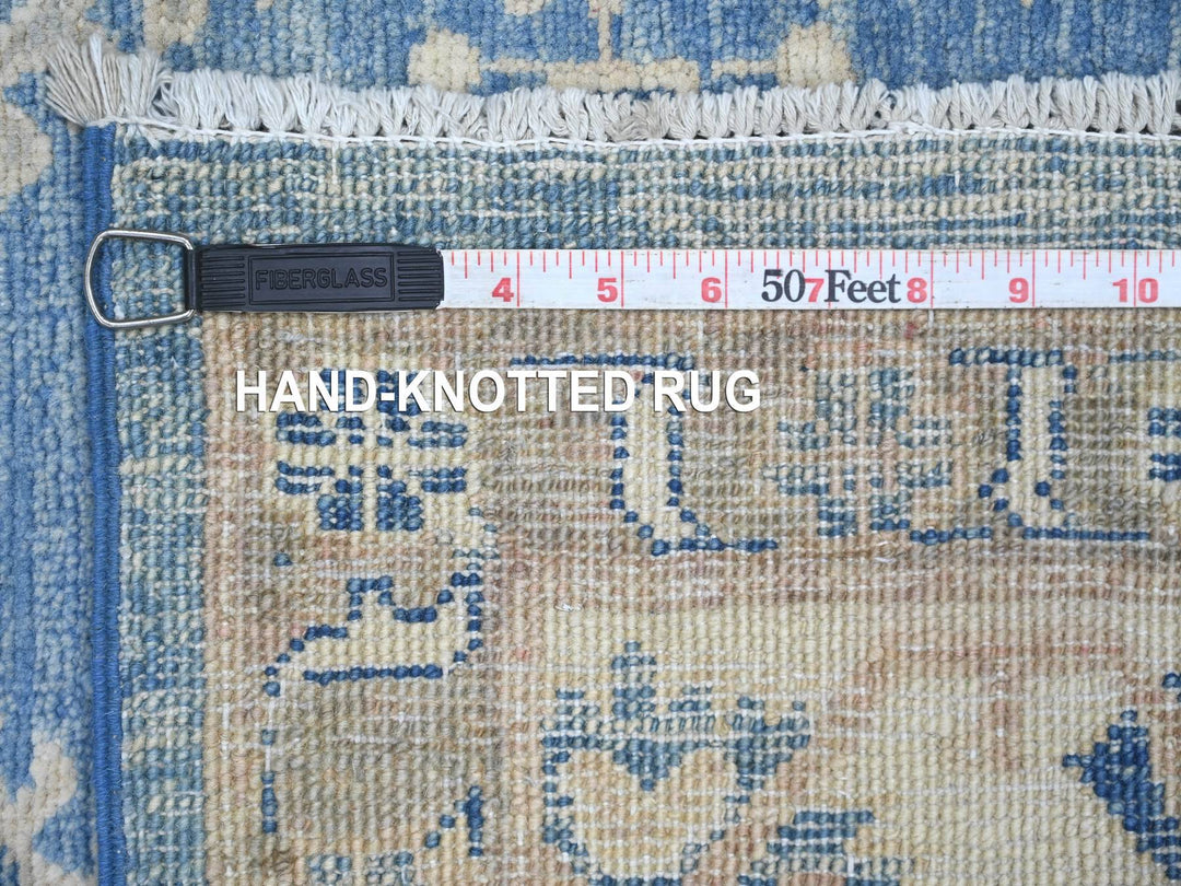 6'0" x 8'5" New Hand Knotted Blue Wool Rectangle Oriental Rug - MOA10221786