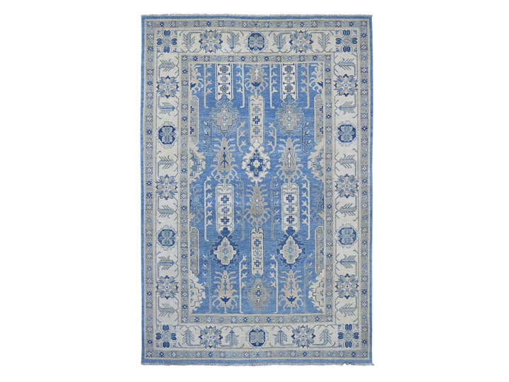 5'8" x 8'11" New Hand Knotted Blue Wool Rectangle Oriental Rug - MOA10221787