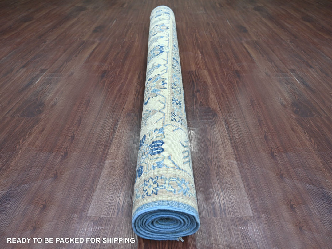 5'8" x 8'11" New Hand Knotted Blue Wool Rectangle Oriental Rug - MOA10221787