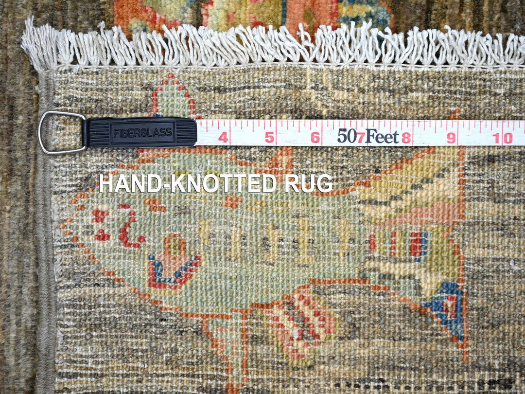 2'6" x 9'10" New Hand Knotted Brown Wool Runner Oriental Rug - MOA10221788