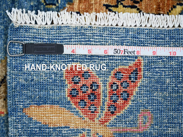 2'8" x 7'10" New Hand Knotted Blue Wool Runner Oriental Rug - MOA10221789
