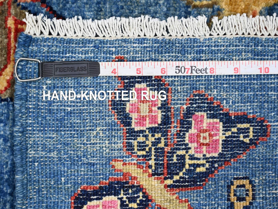 2'8" x 5'8" New Hand Knotted Blue Wool Runner Oriental Rug - MOA10221791