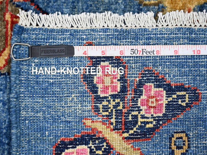 2'8" x 5'8" New Hand Knotted Blue Wool Runner Oriental Rug - MOA10221791