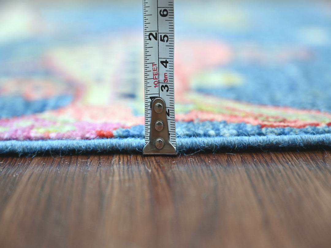 2'6" x 6'2" New Hand Knotted Blue Wool Runner Oriental Rug - MOA10221794