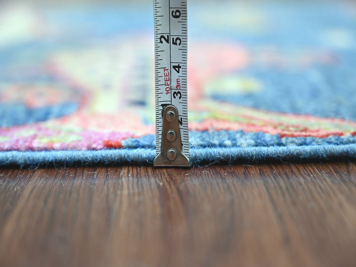 2'6" x 6'2" New Hand Knotted Blue Wool Runner Oriental Rug - MOA10221794