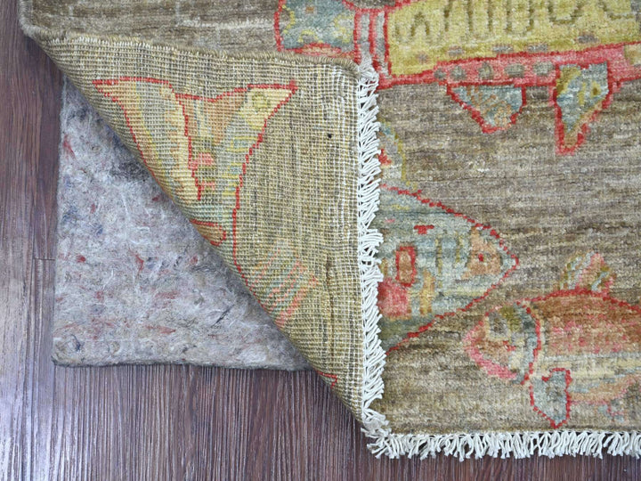 2'1" x 2'10" New Hand Knotted Grey Wool Rectangle Oriental Rug - MOA10221795