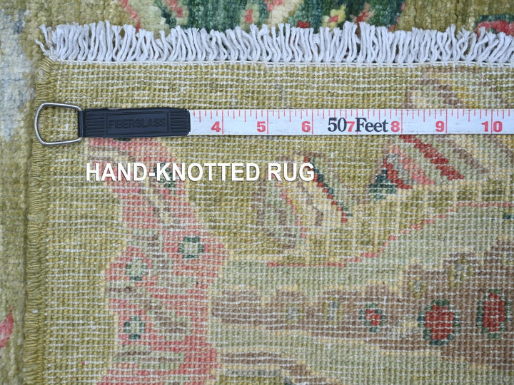 1'11" x 2'9" New Hand Knotted Green Wool Rectangle Oriental Rug - MOA10221796