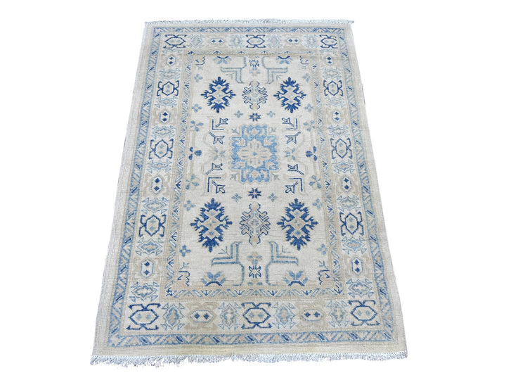 3'2" x 4'8" New Hand Knotted Ivory Wool Rectangle Oriental Rug - MOA10221801