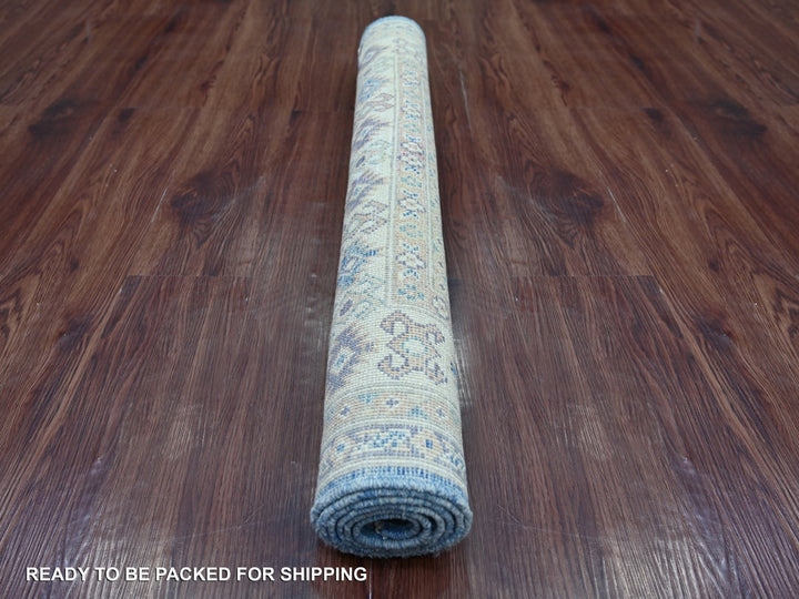 3'3" x 4'10" New Hand Knotted Blue Wool Rectangle Oriental Rug - MOA10221802