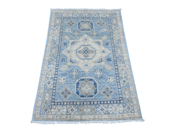 3'3" x 4'9" New Hand Knotted Blue Wool Rectangle Oriental Rug - MOA10221804