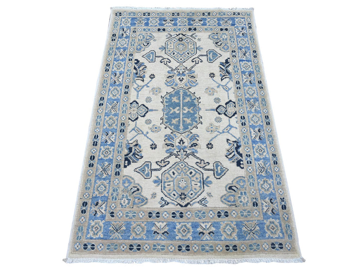 3'1" x 4'10" New Hand Knotted Ivory Wool Rectangle Oriental Rug - MOA10221805