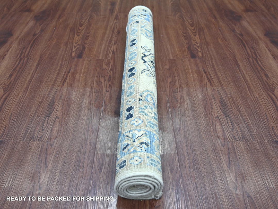 3'1" x 4'10" New Hand Knotted Ivory Wool Rectangle Oriental Rug - MOA10221805
