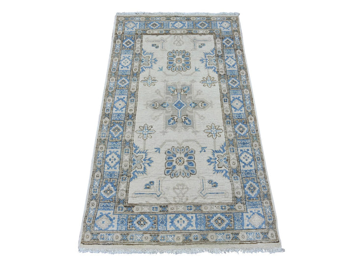 2'11" x 4'10" New Hand Knotted Ivory Wool Rectangle Oriental Rug - MOA10221807