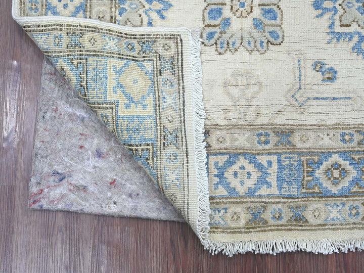 2'11" x 4'10" New Hand Knotted Ivory Wool Rectangle Oriental Rug - MOA10221807