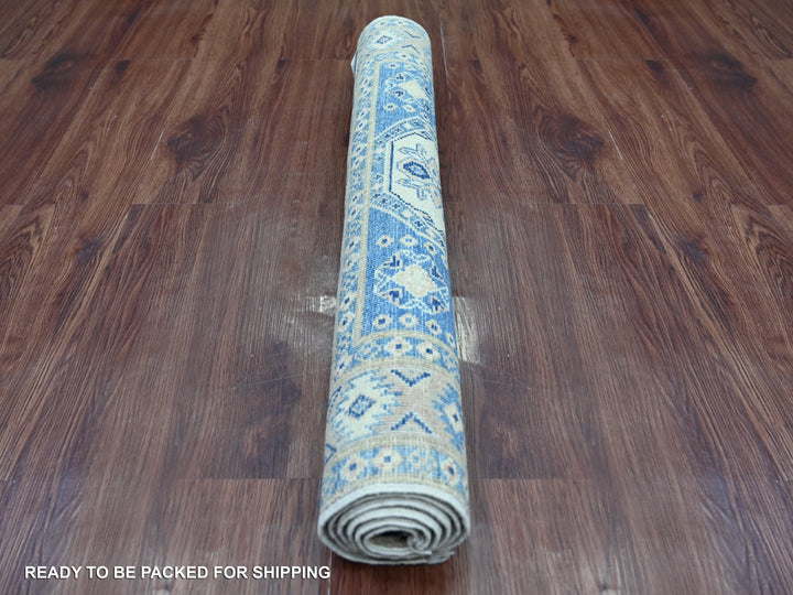 3'0" x 4'9" New Hand Knotted Ivory Wool Rectangle Oriental Rug - MOA10221808