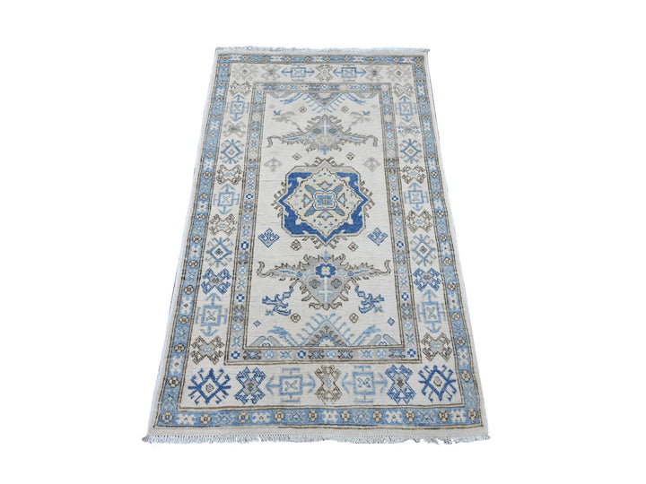 2'10" x 4'8" New Hand Knotted Ivory Wool Rectangle Oriental Rug - MOA10221809