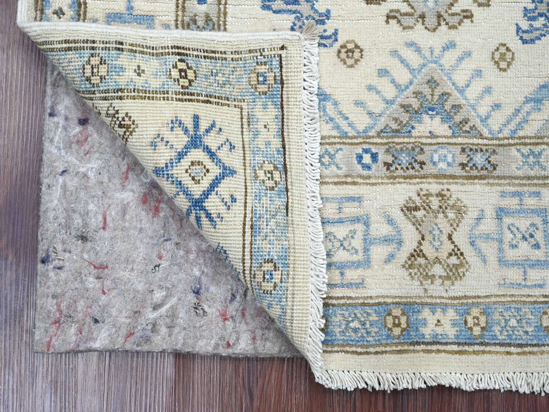 2'10" x 4'8" New Hand Knotted Ivory Wool Rectangle Oriental Rug - MOA10221809
