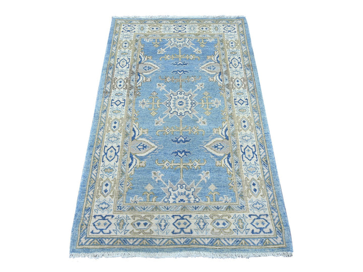 3'1" x 4'11" New Hand Knotted Blue Wool Rectangle Oriental Rug - MOA10221810