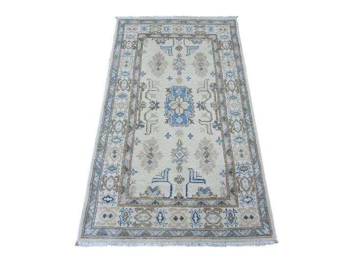 2'10" x 4'8" New Hand Knotted Ivory Wool Rectangle Oriental Rug - MOA10221811