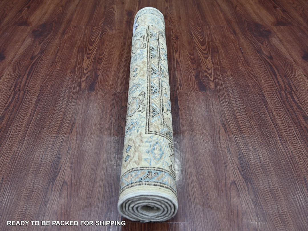 2'10" x 4'8" New Hand Knotted Ivory Wool Rectangle Oriental Rug - MOA10221811