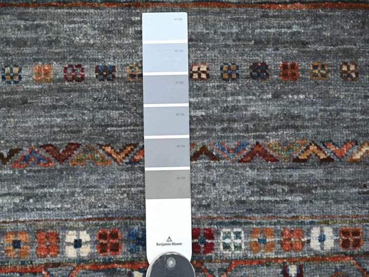 3'1" x 4'3" New Hand Knotted Grey Wool Rectangle Oriental Rug - MOA10221813