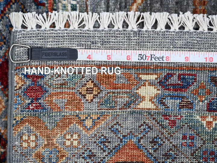 3'1" x 4'3" New Hand Knotted Grey Wool Rectangle Oriental Rug - MOA10221813