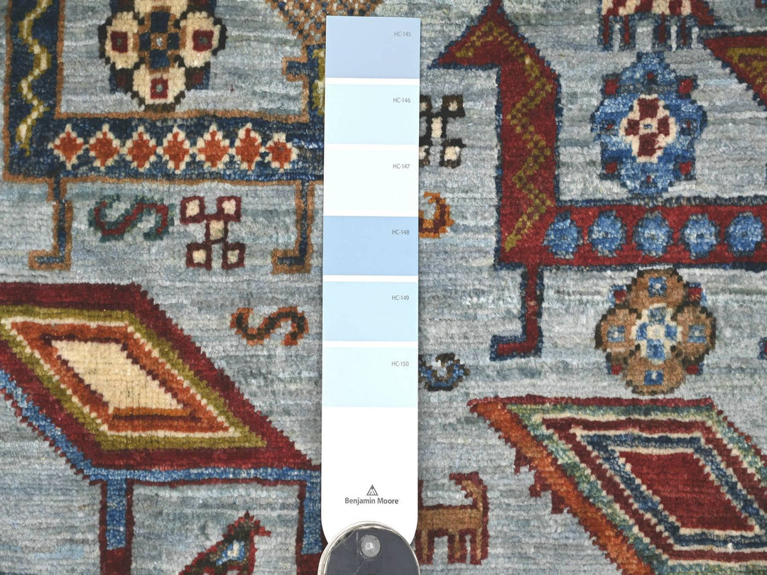 3'2" x 4'11" New Hand Knotted Blue Wool Rectangle Oriental Rug - MOA10221814