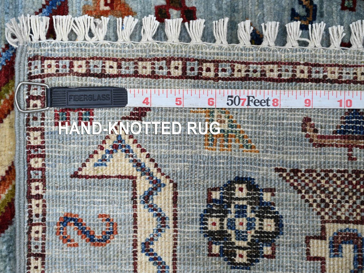 3'2" x 4'11" New Hand Knotted Blue Wool Rectangle Oriental Rug - MOA10221814