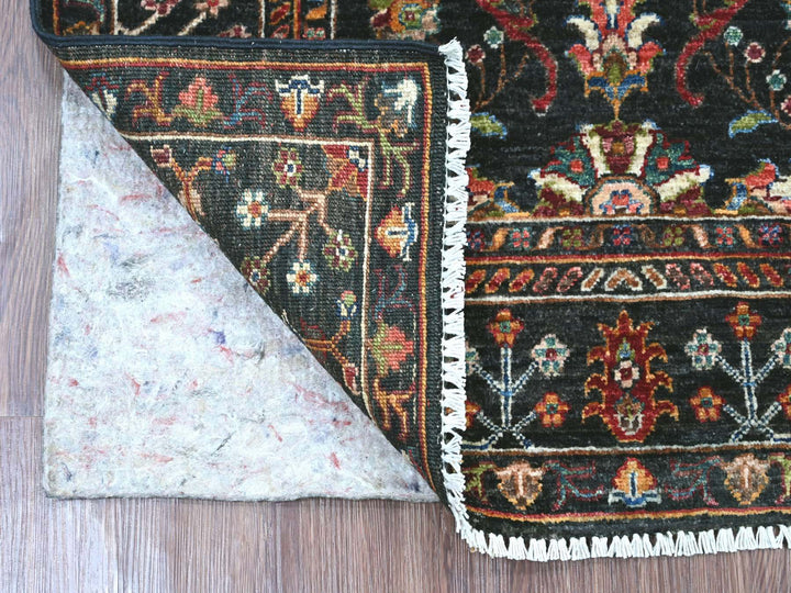 3'3" x 4'11" New Hand Knotted Black Wool Rectangle Oriental Rug - MOA10221815