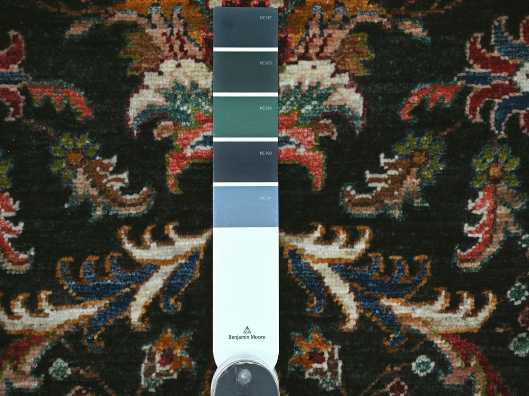 3'3" x 4'11" New Hand Knotted Black Wool Rectangle Oriental Rug - MOA10221815