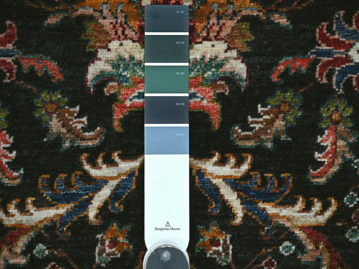 3'3" x 4'11" New Hand Knotted Black Wool Rectangle Oriental Rug - MOA10221815