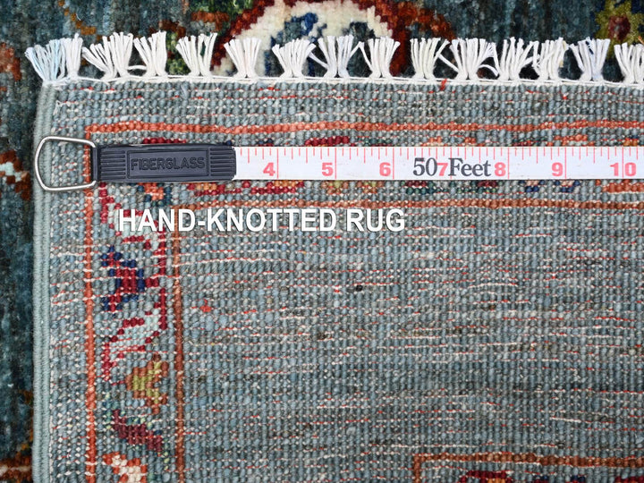 2'10" x 4'3" New Hand Knotted Blue Wool Rectangle Oriental Rug - MOA10221819