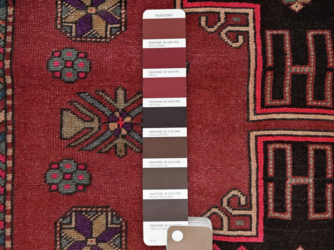 3'0" x 9'9" Vintage Hand Knotted Red Wool Runner Oriental Rug - MOA1022181
