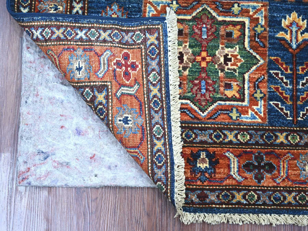 2'9" x 4'1" New Hand Knotted Blue Wool Rectangle Oriental Rug - MOA10221822