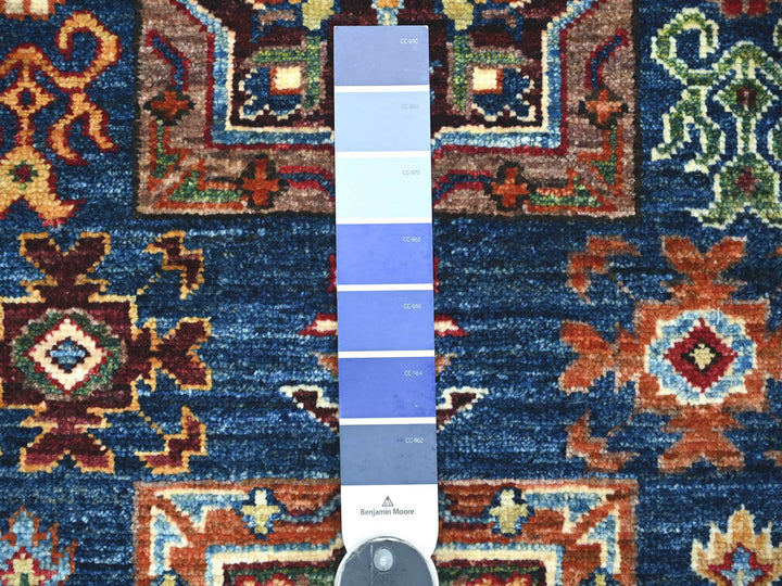 2'9" x 4'1" New Hand Knotted Blue Wool Rectangle Oriental Rug - MOA10221822