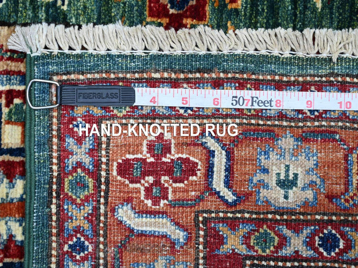 2'10" x 4'0" New Hand Knotted Green Wool Rectangle Oriental Rug - MOA10221824