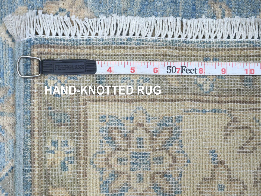 2'11" x 12'7" New Hand Knotted Blue Wool Runner Oriental Rug - MOA10221827