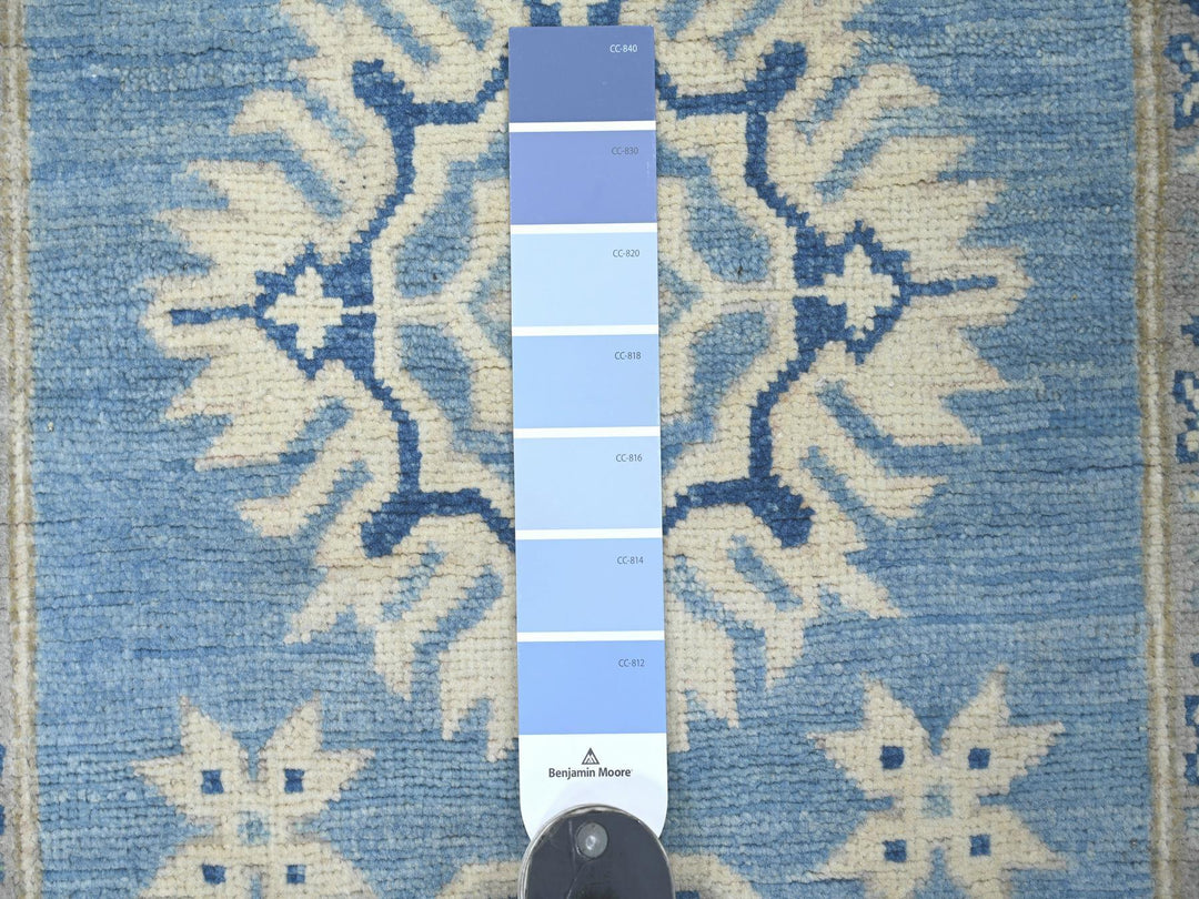 2'9" x 5'5" New Hand Knotted Blue Wool Runner Oriental Rug - MOA10221828