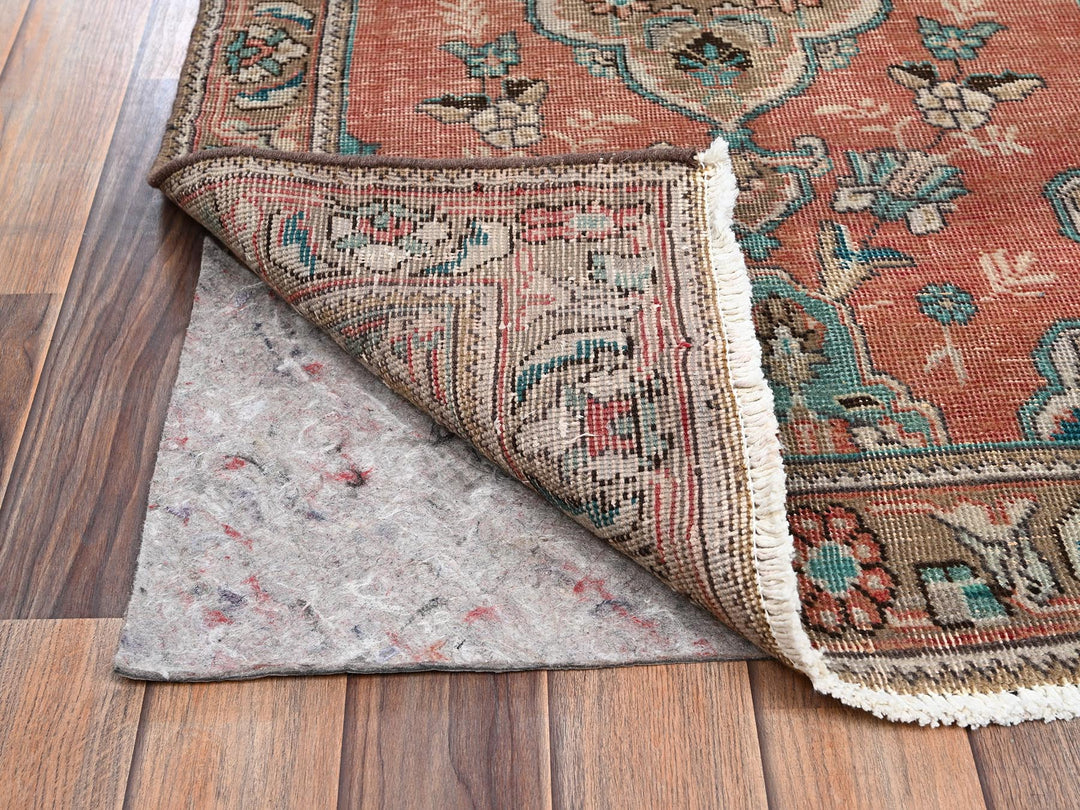 2'8" x 10'6" Vintage Hand Knotted Orange Wool Runner Oriental Rug - MOA1022182