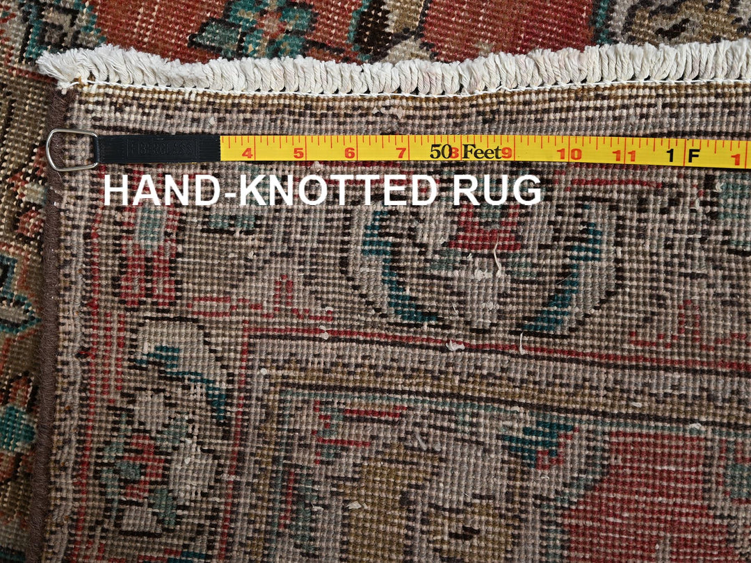2'8" x 10'6" Vintage Hand Knotted Orange Wool Runner Oriental Rug - MOA1022182