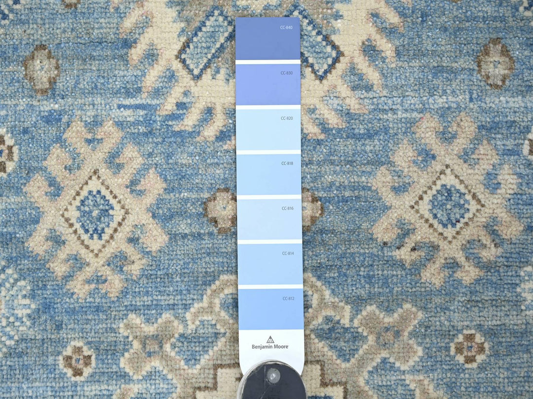 2'7" x 6'4" New Hand Knotted Blue Wool Runner Oriental Rug - MOA10221831